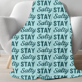 Blijf Zout Teal Zee Glas Blauwe Strand Decoratie G Fleece Deken
