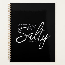 Blijf Zout Typography Bijbelvers Zwart Planner
