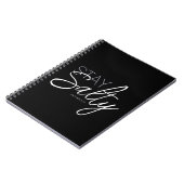 Blijf Zoute Typografie Bijbel Verse Zwart Notitieboek (Linkerzijde)