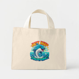 Blijf zwemmen Dolfijn Mini Tote Bag