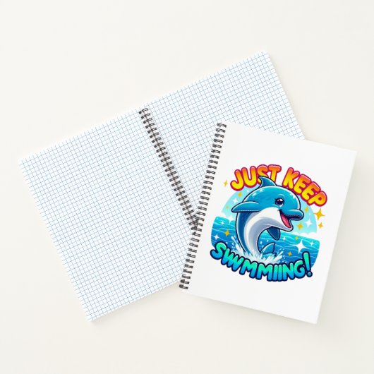 Blijf zwemmen Dolfijn Notitieboek (Binnen)