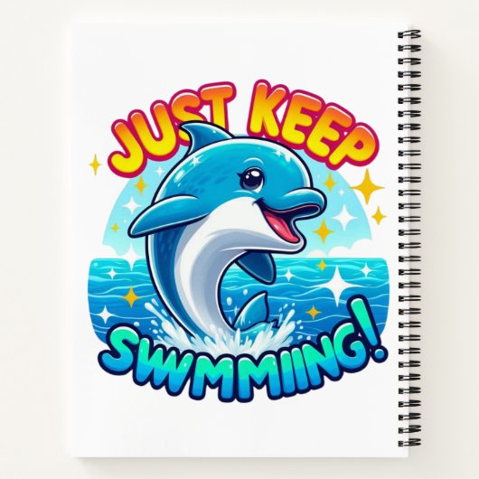 Blijf zwemmen Dolfijn Notitieboek (Achterkant)