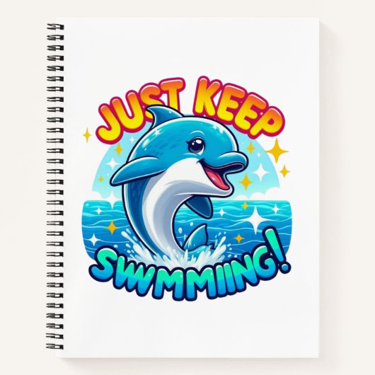 Blijf zwemmen Dolfijn Notitieboek (Voorkant)