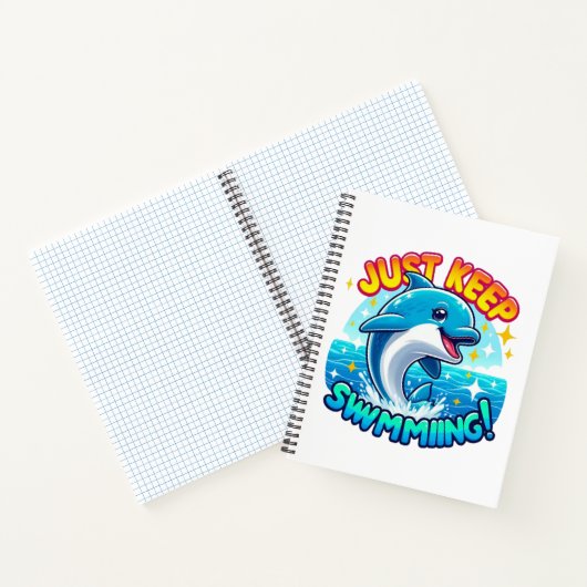 Blijf zwemmen Dolfijn Notitieboek (Binnen)