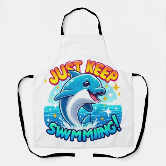 Blijf zwemmen Dolfijn Schort (Voorkant)