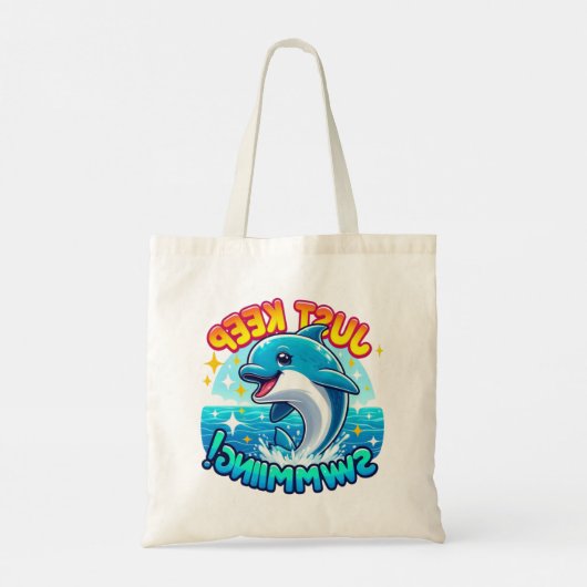 Blijf zwemmen Dolfijn Tote Bag (Achterkant)