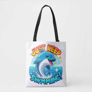 Blijf zwemmen Dolfijn Tote Bag