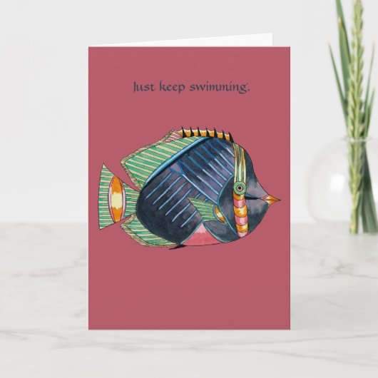 Blijf zwemmen feestdagen kaart (Voorkant)