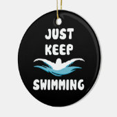 Blijf zwemmen - grappige zwemsport zwemmer keramisch ornament (Links)
