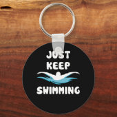 Blijf zwemmen - grappige zwemsport zwemmer sleutelhanger (Voorkant)