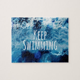 Blijf zwemmen in de oceaan Motivatie Legpuzzel