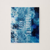 Blijf zwemmen in de oceaan Motivatie Legpuzzel (Verticaal)