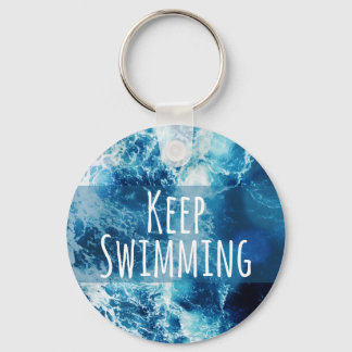 Blijf zwemmen in de oceaan Motivatie Sleutelhanger