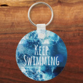 Blijf zwemmen in de oceaan Motivatie Sleutelhanger (Voorkant)