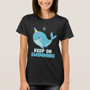 Blijf zwemmen Kawaii Whale T-shirt