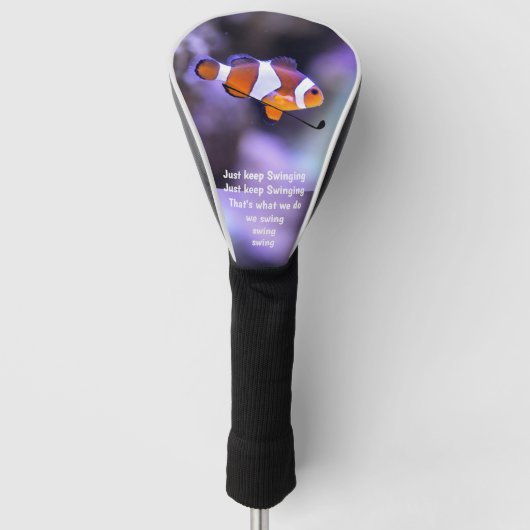Blijf zwemmen met de clown Fish Golf-driver Golfheadcover (Voorkant)