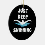 Blijf zwemmen met zwembaarzwembriem keramisch ornament (Rechts)