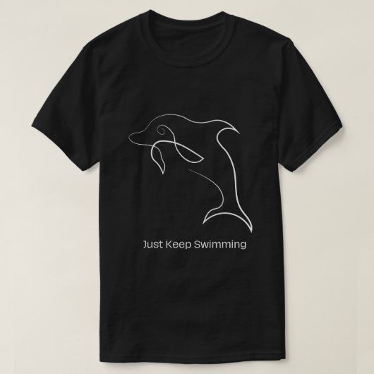 Blijf Zwemmen T-shirt – Cute Dolfijn Oceaan Zomer (Design voorkant)