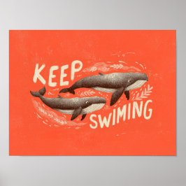 Blijf Zwemmen Walvissen Poster