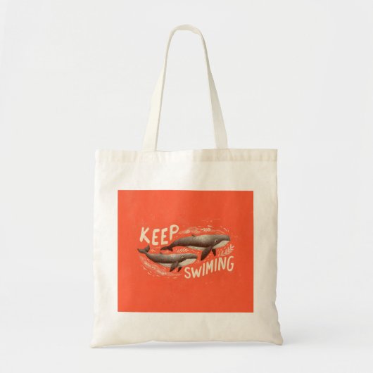 Blijf Zwemmen Walvissen Tote Bag (Voorkant)