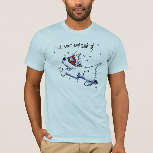 Blijf zwemmen Westie T-shirt (Voorkant)