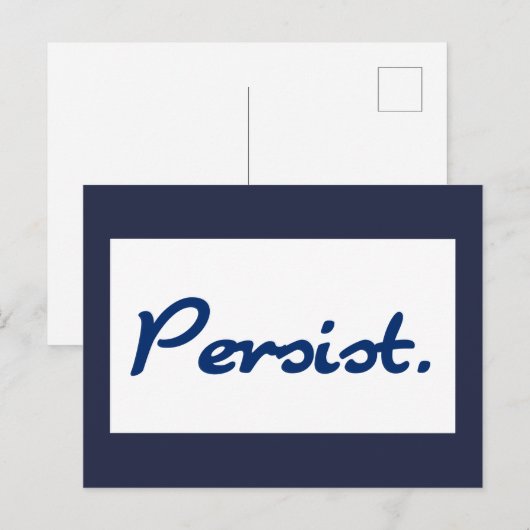 Blijft blauwe aanmoediging briefkaart (Voorkant / Achterkant)