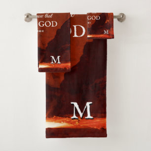 BLIJFT Psalm 46:10 Christelijk monogram NOG STEEDS Bad Handdoek