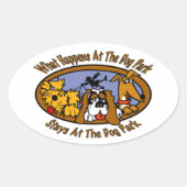 Blijft @ The Dog Park Ovale Sticker (Voorkant)