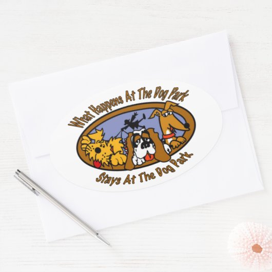 Blijft @ The Dog Park Ovale Sticker (Envelop)