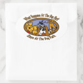 Blijft @ The Dog Park Ovale Sticker (Tas)