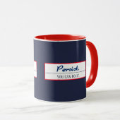 Blijft u het doen het Blauwe Sjabloon aanmoedigen Mok (Voorkant rechts)