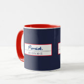 Blijft u het doen het Blauwe Sjabloon aanmoedigen Mok (Voorkant links)