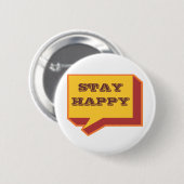 BlijftHappy spreekt luidhartig en gelukkig design Ronde Button 5,7 Cm (Voorkant /achterkant)