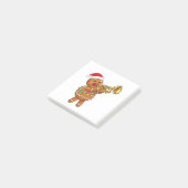 Blijgebaarde Kerstman Muzikant die Trompet Speelt Post-it® Notes (Schuin)