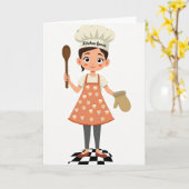 Blijhartige Chef Moederdag Kaart (Gele Bloem)
