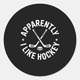 Blijkbaar hou ik van Hockey Funny Hockey Sport Gam Ronde Sticker