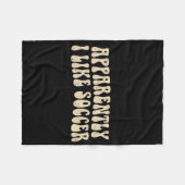Blijkbaar Hou Ik Van Voetbal Groovy Voetbal Liefhe Fleece Deken (Voorkant (Horizontaal))