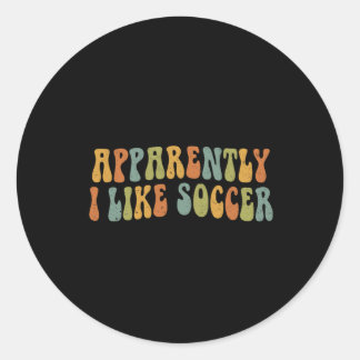Blijkbaar Hou Ik Van Voetbal Groovy Voetbal Liefhe Ronde Sticker