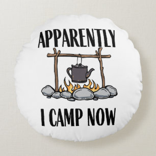 Blijkbaar kamp ik nu Funny Camping Quote Rond Kussen