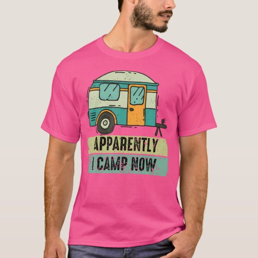 Blijkbaar kampeer ik nu eerst camper retro-s t-shirt (Voorkant)