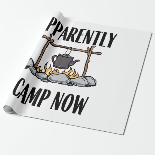 Blijkbaar kampeer ik nu Grappige Camping Quote Cadeaupapier (Uitgerold)