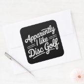 Blijkbaar vind ik discgolf leuk, grappige golflief vierkante sticker (Envelop)