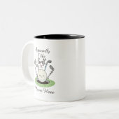 Blijkbaar vind ik golf leuk gepersonaliseerde naam tweekleurige koffiemok (Voorkant links)