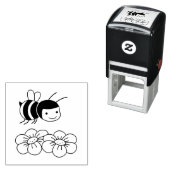 Blijke Bij en Bloemen Zelfinktende Stempel (In situ)