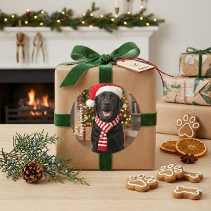 Blijke Black Labrador Hoevlidays Kerstmis Hond Ronde Sticker