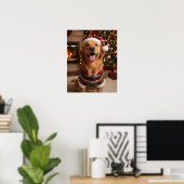 Blijke Goud Retriever Hond in Gezellige Trui Custo Poster (Thuiskantoor)