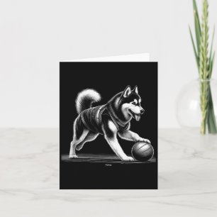 Blijke Husky Hond Puppy Speelt Honkbal Kaart