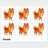 Blijke Pomeranian hond Vierkante Sticker (Vel)
