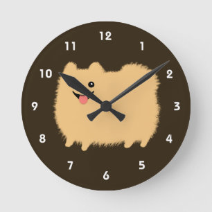 Blijke Pomeranian - Knuffelige Fluffy Hond Ronde Klok
