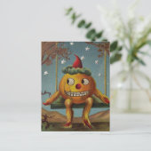 Blijke Pompoen (Oude Halloweenkaart) Briefkaart (Staand voorkant)